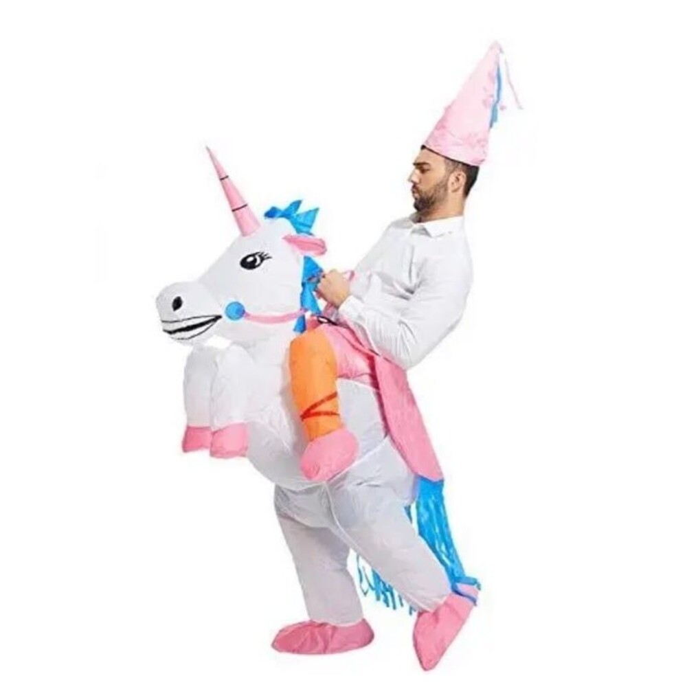 TOLOCO Inflatable Costume for Adults Blow up Unicorn With Hat One Size
